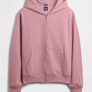 GAP Heavyweight Oversized Zip Hoodie Men's Pink Hoodie Sweater